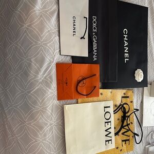 Assorted empty shopping bags